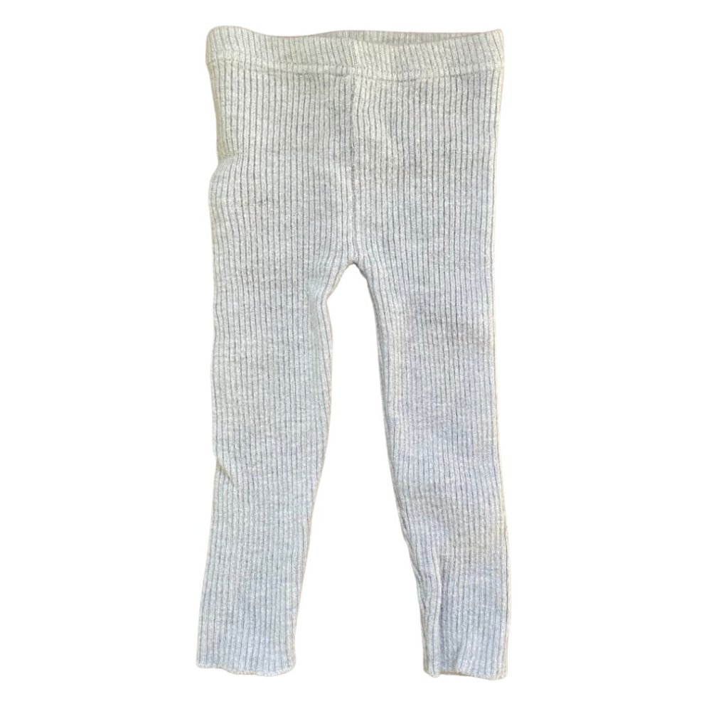Nui Organics Merino Knit Leggings Silver 12-18m